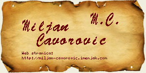 Miljan Čavorović vizit kartica